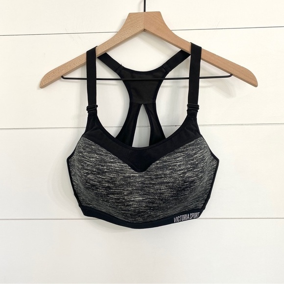 Victoria’s Secret VSX Sport Bra Heathered Black, Victoria Sport Women's Size 36D - Picture 3 of 14